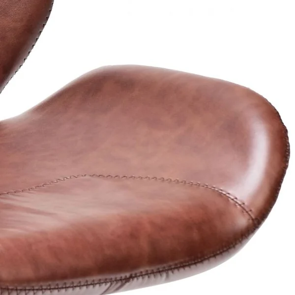 Chaise de Bureau en PU à 5 Roulettes Chaise Pivotante Réglable en Hauteur Charge Max.110KG Marron