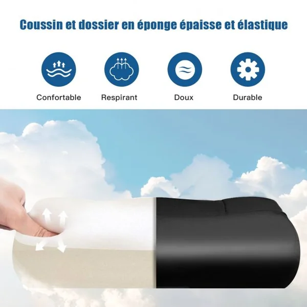 Chaise de Bureau Ergonomique Pivotante à Haut Dossier Hauteur Réglable avec Support Lombaire