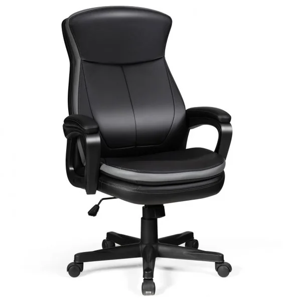 Chaise de Bureau Ergonomique Pivotante à Haut Dossier Hauteur Réglable avec Support Lombaire