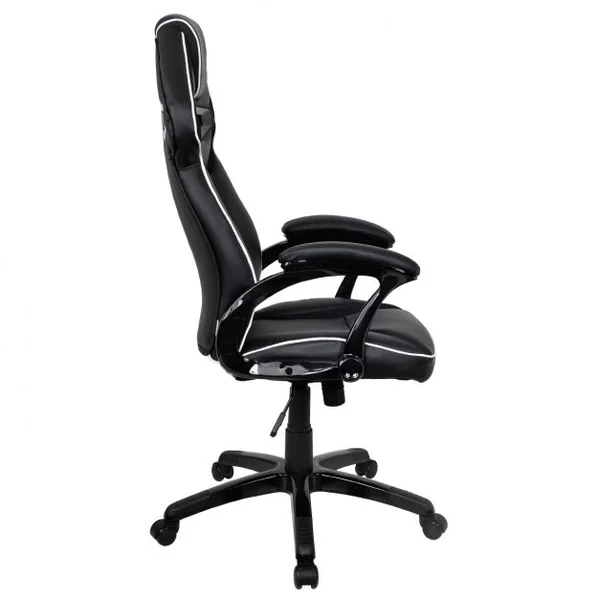 Chaise de bureau gaming Siège e-sport Chaise de bureau, baquet, pivotante, 120 kg max, 67x65x119-129 cm, Noir