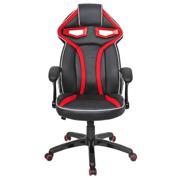 Chaise de bureau gaming Siège e-sport Chaise de bureau, baquet, pivotante, 120 kg max, 67x65x119-129 cm, Rouge