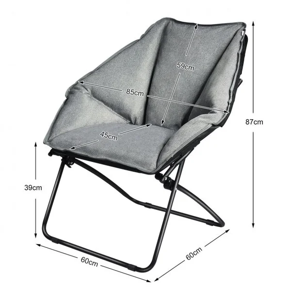 Chaise de Camping Pliante Rembourrée en Forme Hexagone en Tissu Oxford Charge 136KG