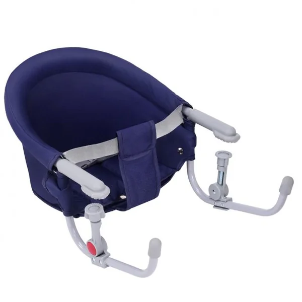 Chaise de Table Bébé +6 Mois Clip de Fixation Chaise Bébé à Accrocher Capacité 15kg en Tissu Fer 58,5x38x28,5cm Bleu
