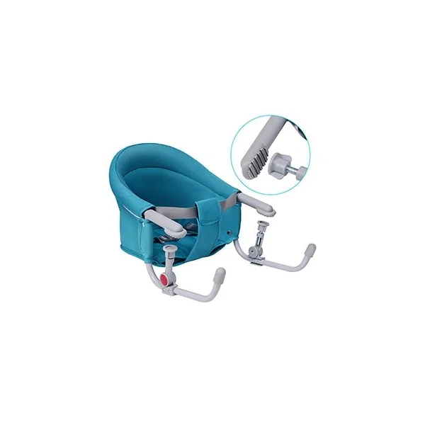 Chaise de Table Bébé +6 Mois Clip de Fixation Chaise Bébé à Accrocher Capacité 15kg en Tissu Fer 58,5x38x28,5cm Vert