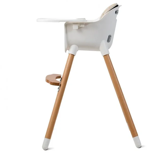 Chaise Haute Bébé Convertible 2 en 1 de 6 Mois à 3 Ans Capacité 15 Kg Hauteur Réglable Repose-pieds Plateau 57x57x83cm