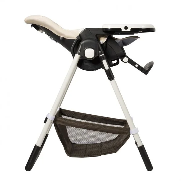 Chaise Haute Bébé Pliable pour 0-5Ans Charge 15KG 6 Réglages en Hauteur Beige