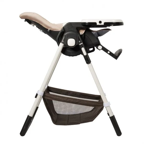 Chaise Haute Bébé Pliable pour 0-5Ans Charge 15KG 6 Réglages en Hauteur Marron