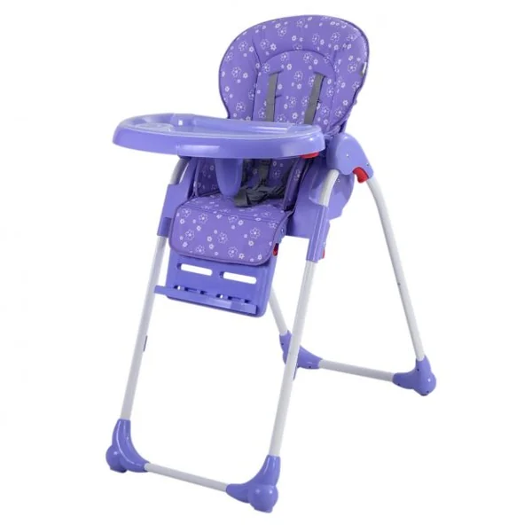 Chaise pour bébé Chaise haute bébé Chaise bébé hauteur réglable, en PP, 2 Plateaux inclinables, 54x81x107 cm, Violet