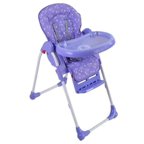 Chaise pour bébé Chaise haute bébé Chaise bébé hauteur réglable, en PP, 2 Plateaux inclinables, 54x81x107 cm, Violet