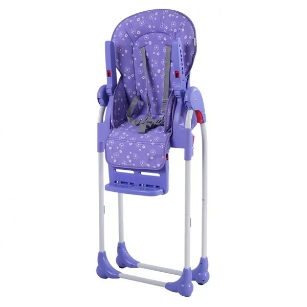 Chaise pour bébé Chaise haute bébé Chaise bébé hauteur réglable, en PP, 2 Plateaux inclinables, 54x81x107 cm, Violet