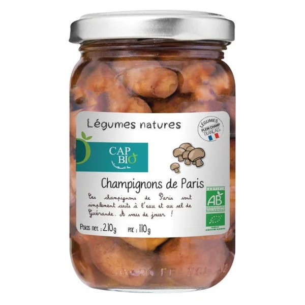 Champignons de Paris entiers 110g net égoutté