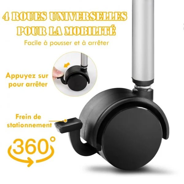 Chariot de Cuisine Roulant Verrouillables 5 Paniers de Rangement Capacité Par Niveau 5 Kg en Fer 43,5x26x104cm Gris