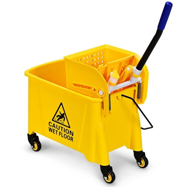 Chariot de Nettoyage avec Seau de Lavage de 20L Professtionelle pour Vadrouille/Balis 60 x 28 x 70 CM