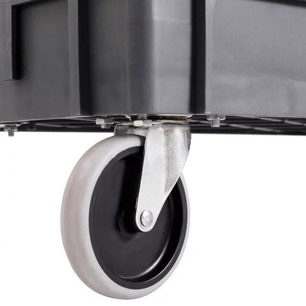 Chariot de Travail avec Grande Capacité de Rangement Chariot de Service à 2 Niveaux en Plastique, 118x64x84cm, Gris