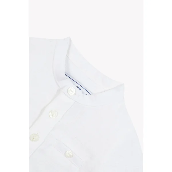 Chemise blanche lin col mao babyboy Tartine et chocolat E26 - Soins Bébé Naturels & Produits Maman Après Naissance