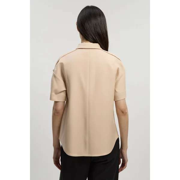 Chemise Techno en coton tissé à manches courtes avec détails métalliques