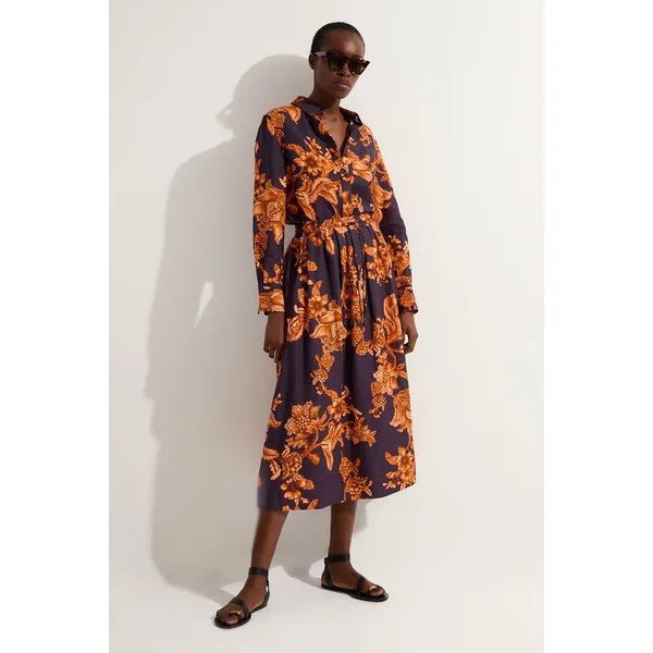 Chemise À Manches Longues En Viscose Lin Tissé À Motif Floral