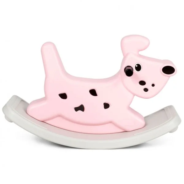 Cheval à Bascule avec Musique et Lumières pour Enfants de 6 Mois Jouet à Bascule Extérieur/Intérieur 77x37x48cm Rose