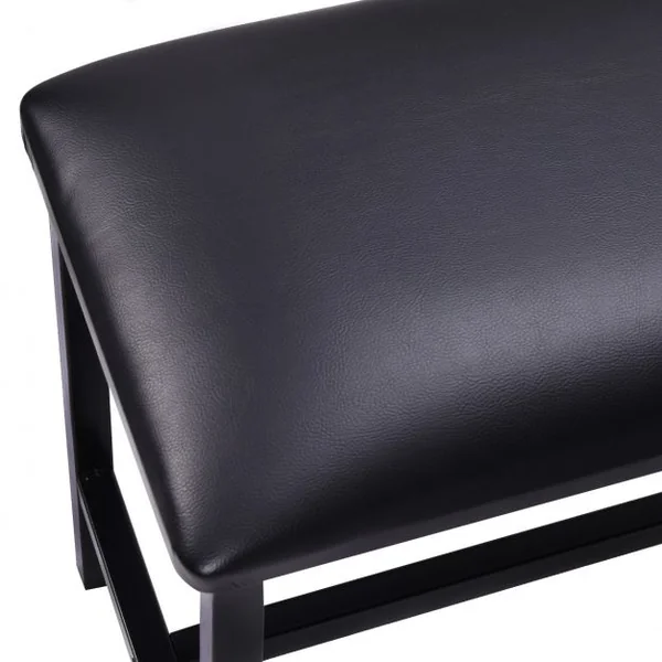 Chevalet d’Art avec Banc Support à Dessin et Tabouret Hauteur Réglable en Acier et Cuir PU, 68x33,5x56,5-104cm, Noir