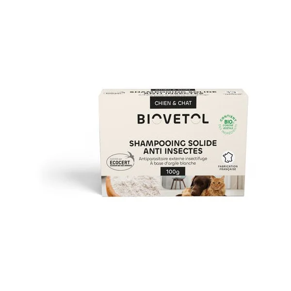 Chien & chat shampoing solide anti-insecte 100g