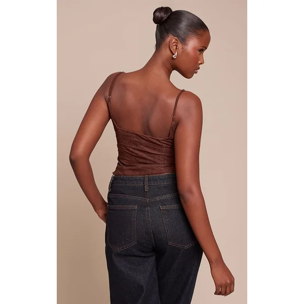Chocolat Corset À Lacets Avec Bretelles