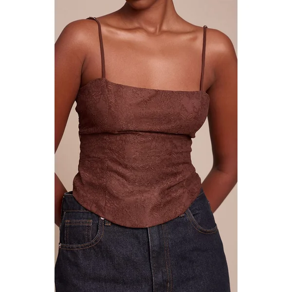 Chocolat Corset À Lacets Avec Bretelles