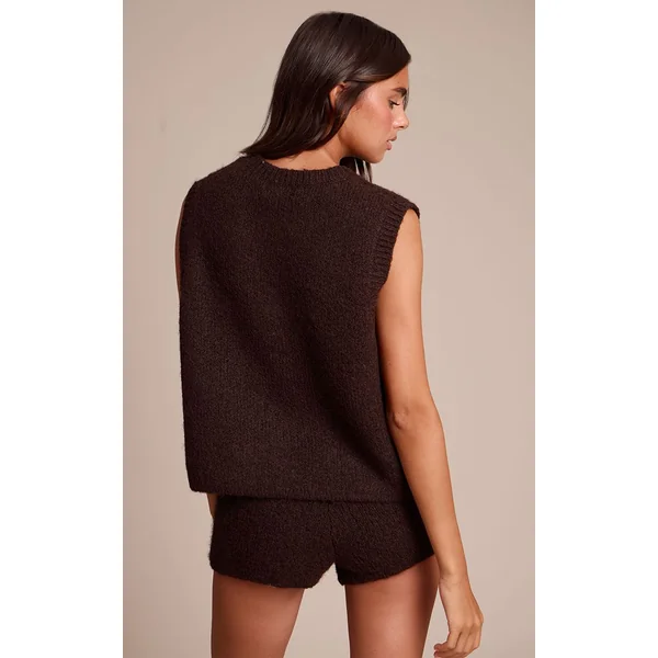 Chocolat Gilet En Maille Brossée