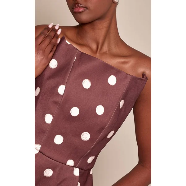 Chocolat Haut Bandeau Péplum Tissé Premium