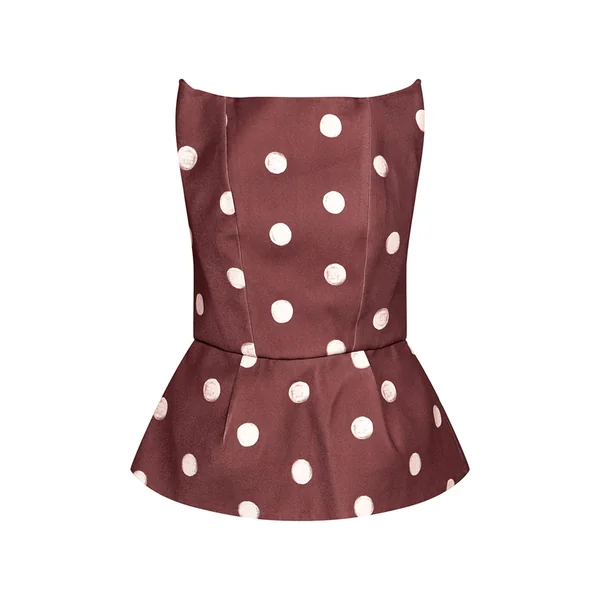 Chocolat Haut Bandeau Péplum Tissé Premium