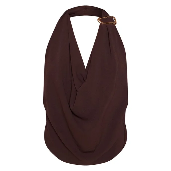Chocolat Haut À Détail De Finition Tissé Texturé