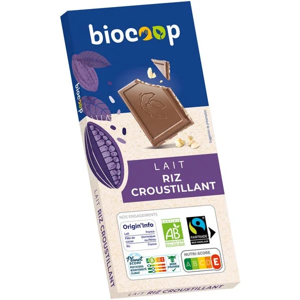 Chocolat lait riz croustillant 100g