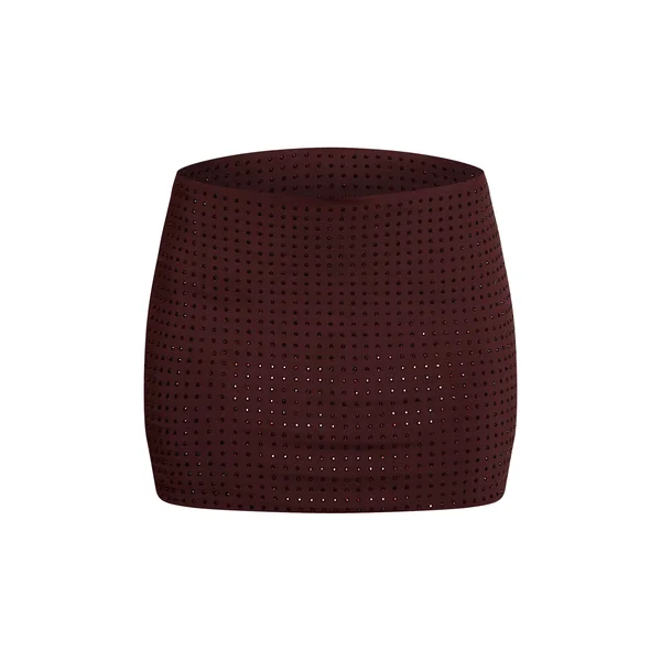 Chocolat Mini-jupe Taille Basse À Strass Thermocollants Coordonnée