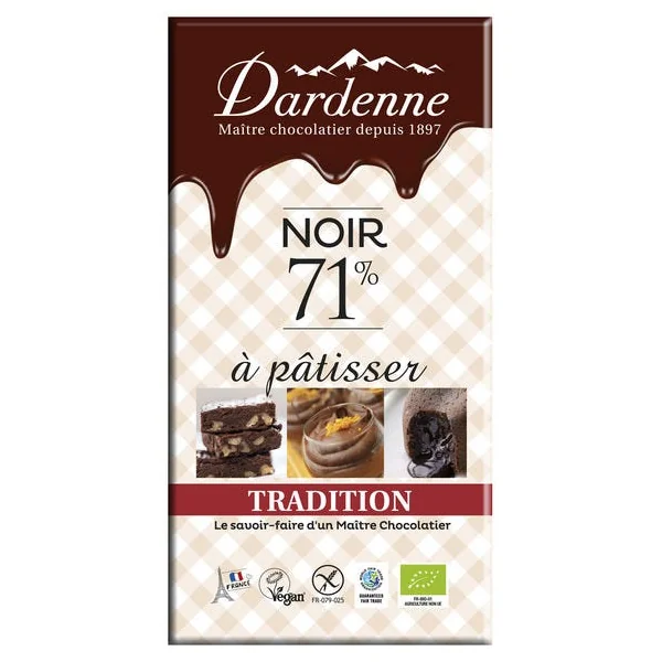 Chocolat noir 71% à pâtisser 200g