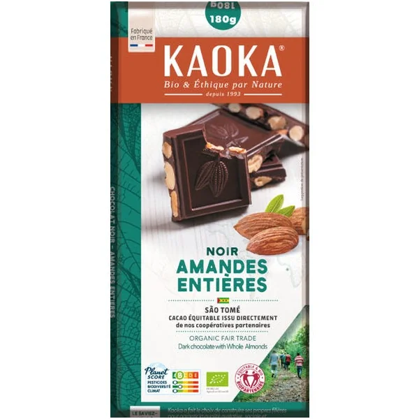 Chocolat noir amande 66% 180g