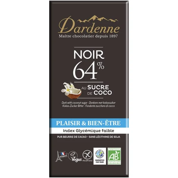 Chocolat noir au sucre de coco 100g