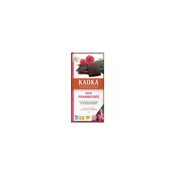 Chocolat noir bio aux pépites de framboise - 100g