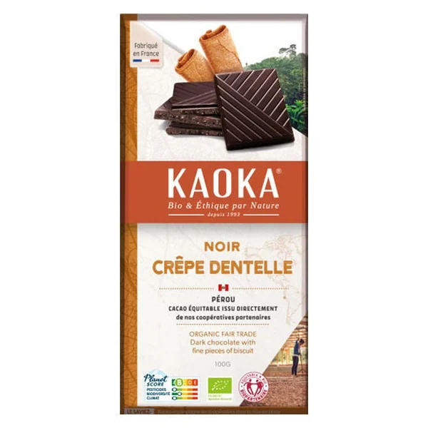 Chocolat noir crêpe dentelle 58% 100g