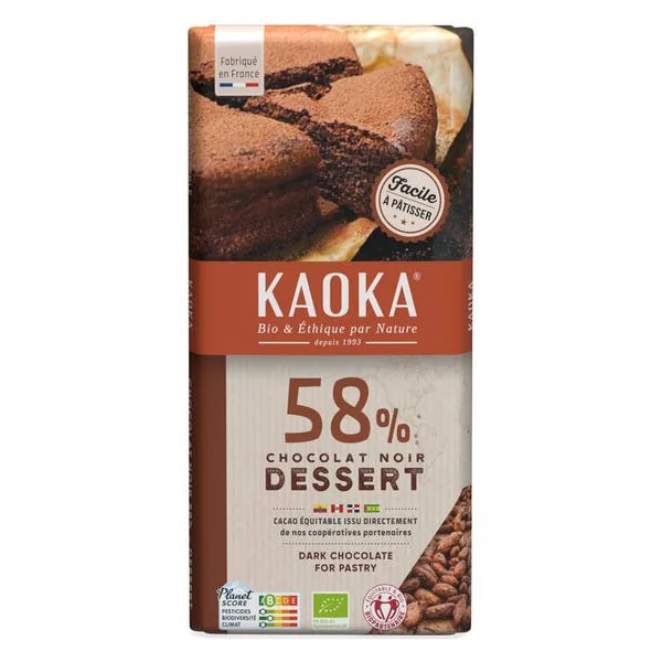 Chocolat noir dessert 58% tablette 200g
