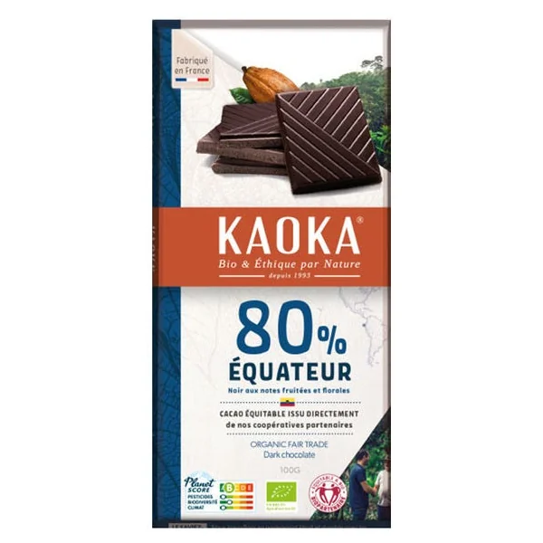 Chocolat noir Equateur 80% 100g