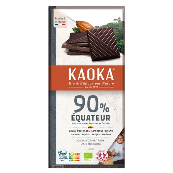 Chocolat noir Equateur 90% 100g