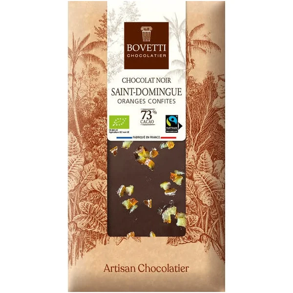 Chocolat noir oranges confites 73% 100g