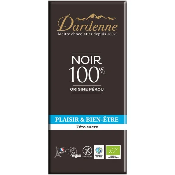 Chocolat noir Pérou 100% cacao 70g