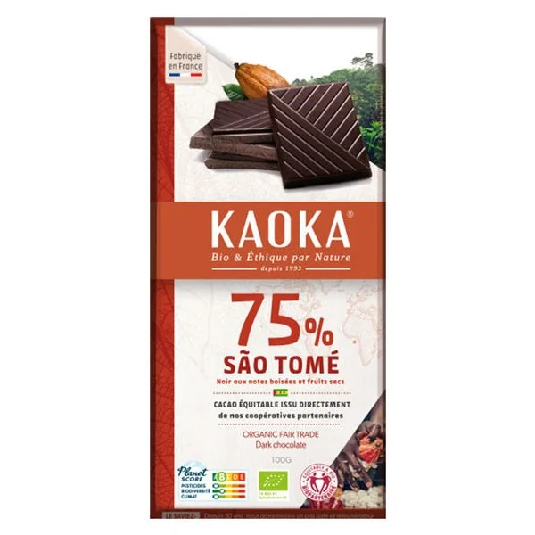 Chocolat noir Sao Tomé 75% 100g