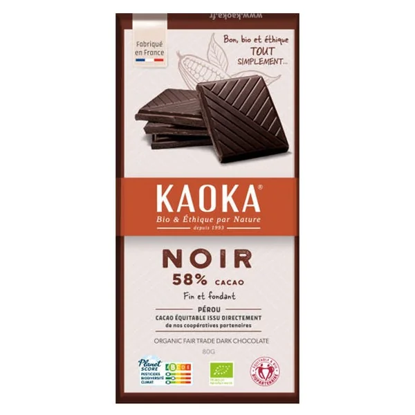 Chocolat noir simply dark 58% 80g