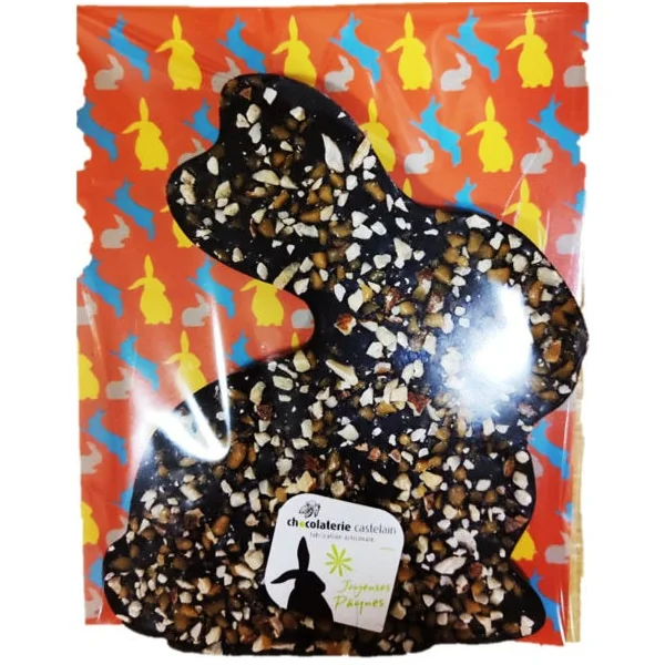 Chocolat noir éclat caramel amande 90g