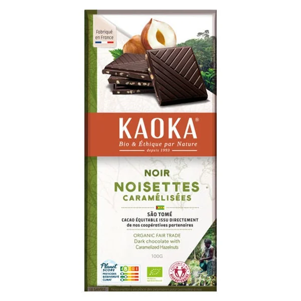 Chocolat noir éclats noisettes 66% 100g