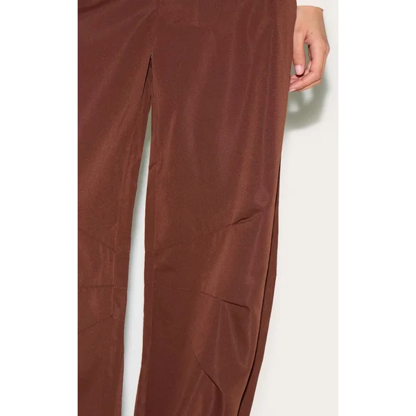 Chocolat Pantalon Tailleur Tissé À Jambes Cocon