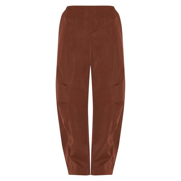 Chocolat Pantalon Tailleur Tissé À Jambes Cocon
