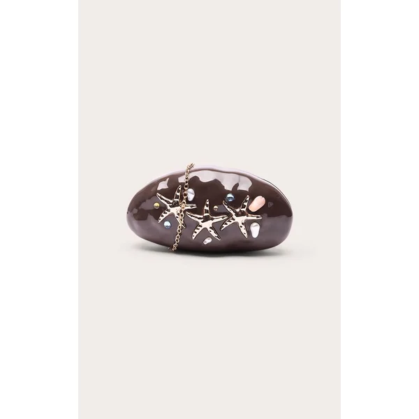 Chocolat Pochette Rigide Effet Marbre Ornée D'étoiles De Mer