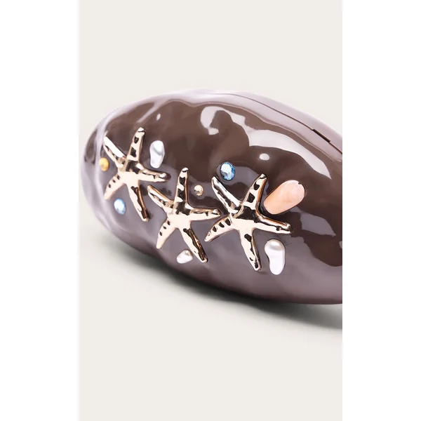 Chocolat Pochette Rigide Effet Marbre Ornée D'étoiles De Mer